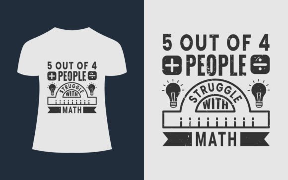 5 out of 4 People Math T-Shirt Design for Creative Projects