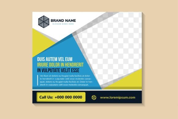 Abstract Geometric Horizontal Banner for Graphics and Print Templates