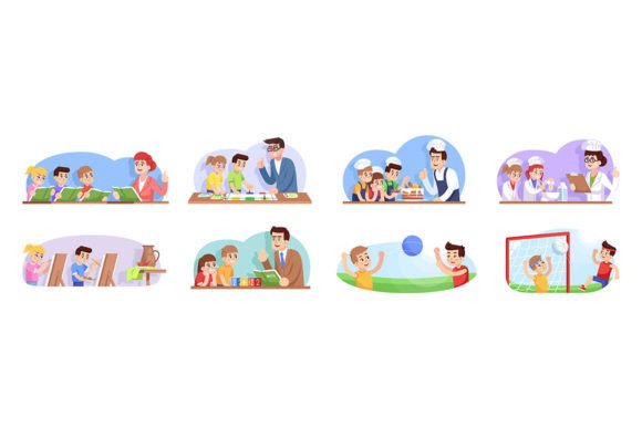 After School SVG Vector Illustration Set for Creative Projects