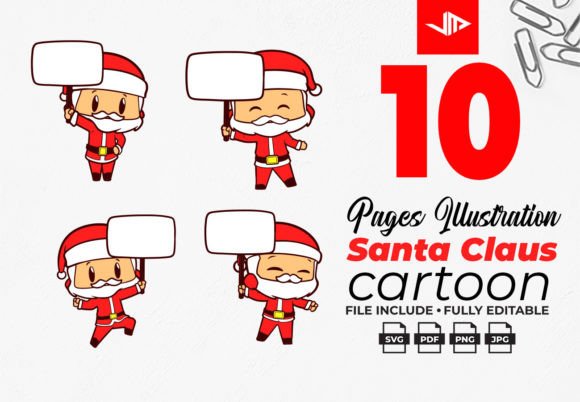 Cartoon SantaClaus Christmas Sublimation for Branding and Packaging