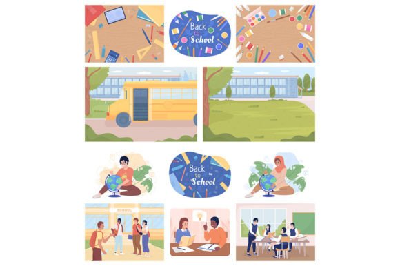 Education Characters Svg Illustrations for Local Business Branding