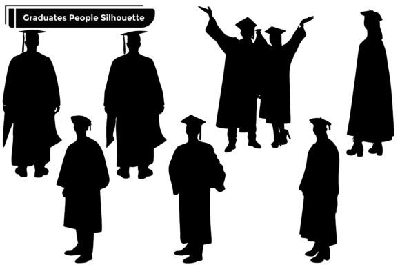 Graduating Student Silhouettes Set for Web and Editorial Design