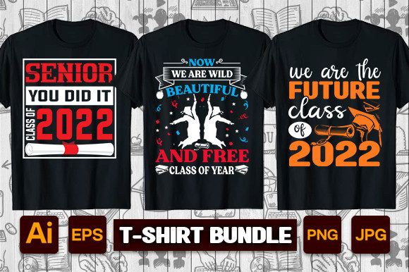 Graduation T-shirt Bundle for Print Templates and Graphics