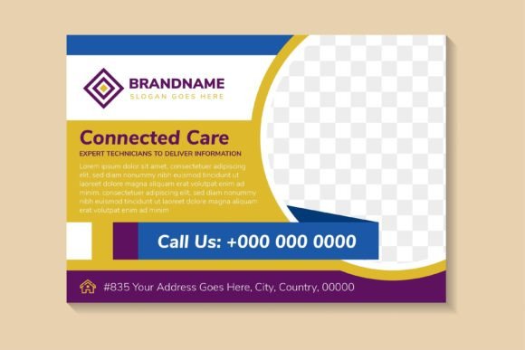 Horizontal Banner Connected Care Graphics for Print Templates