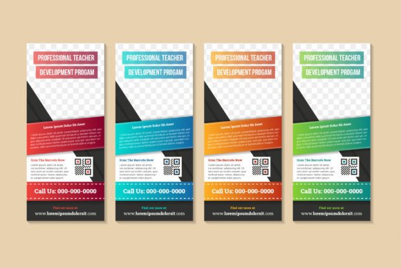 Professional Teacher Vertical Banner Graphics