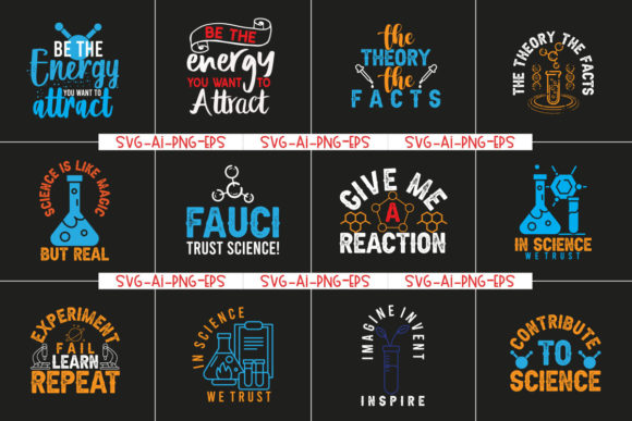 Science Bundle Science Quotes Graphics for T-Shirt Designs