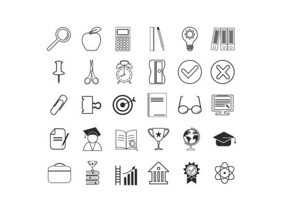 Vector of the Education Icon Bundle for Graphics and Illustrations